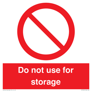 Do not use for storage